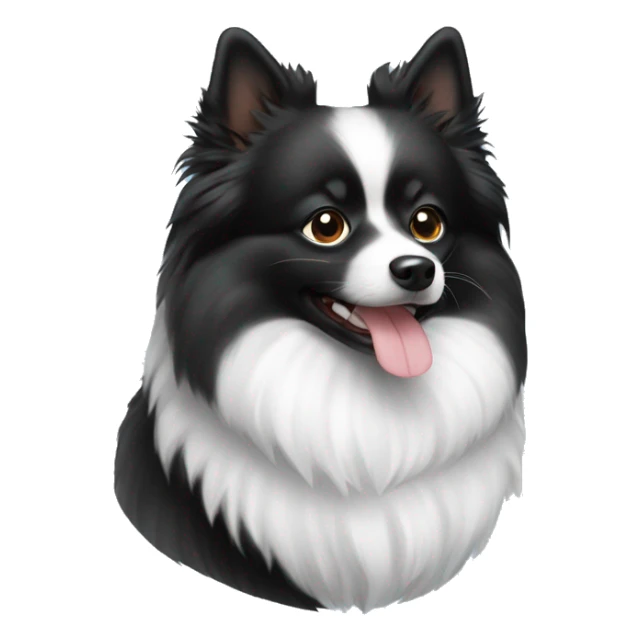 Black and white miniature german spitz sticker