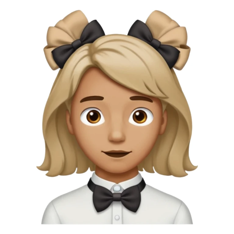 Man with a chocker necklace and hair bow sticker