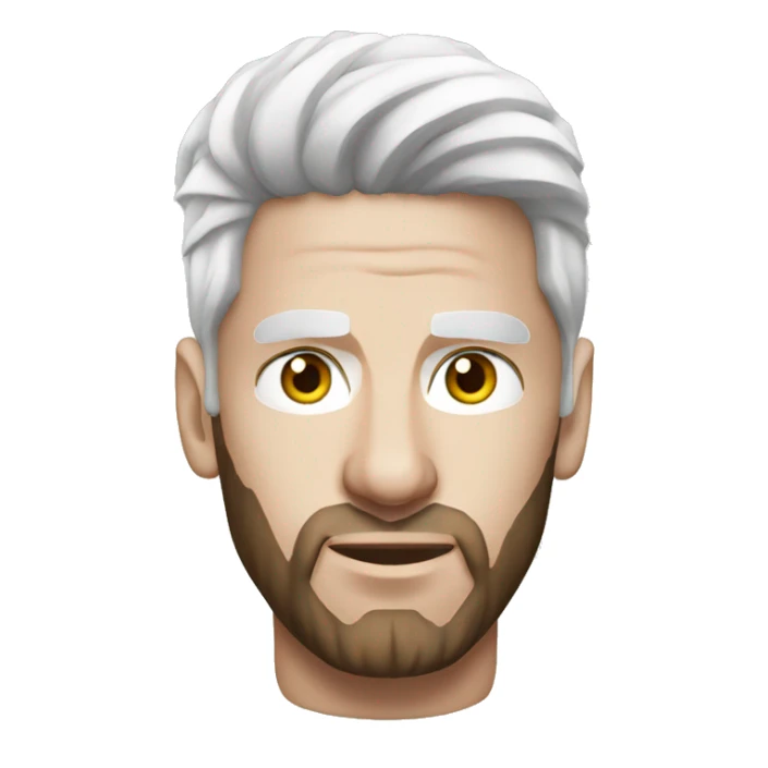 Messi with white hair sticker