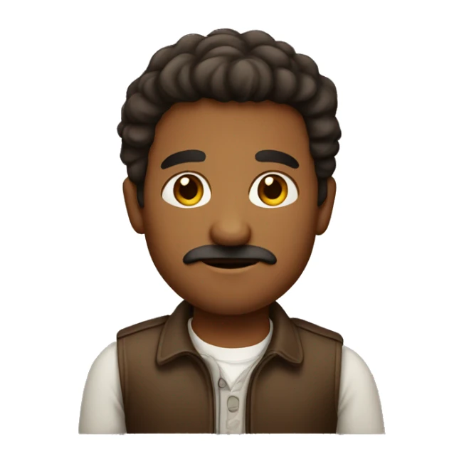 A brown short man with small mustache  sticker