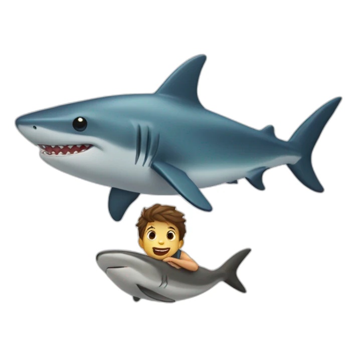 Enfant sur un requin sticker