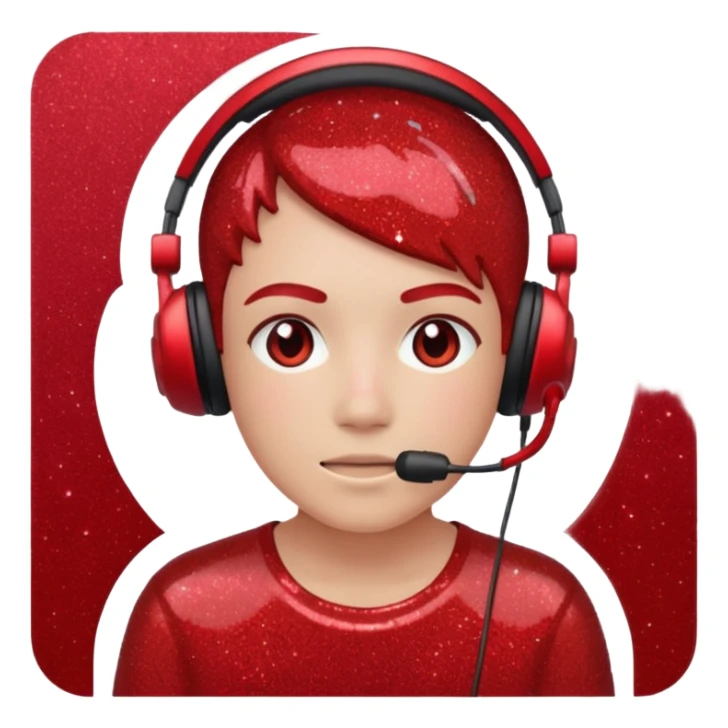 red glitter gamer sticker