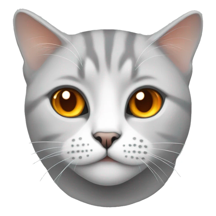 White and grey british cat with orange eyes sticker