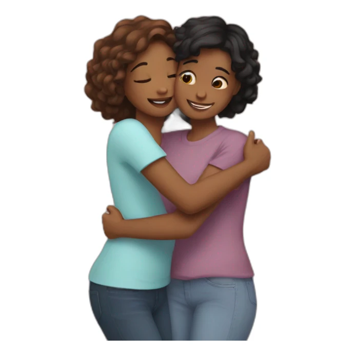 Hug girl friends sticker