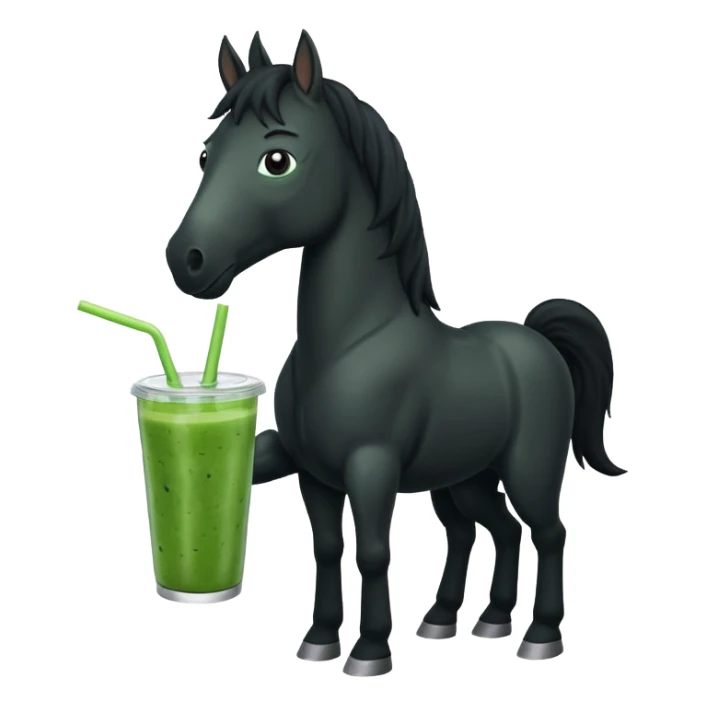 black horse character holding smoothie sticker