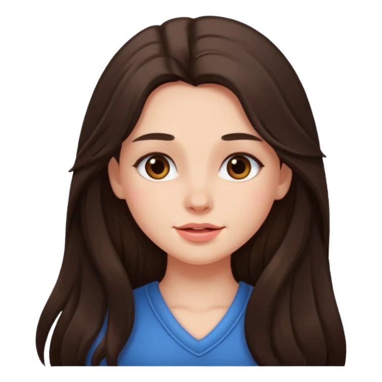 long haired brunette girl blushing sticker