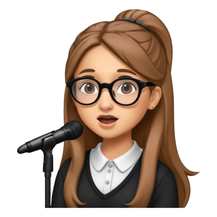 ariana grande with glasses singing sticker