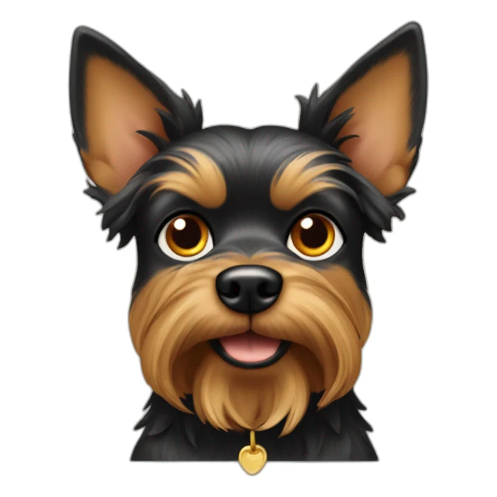 Yorkshire dog with pointed ears sticker