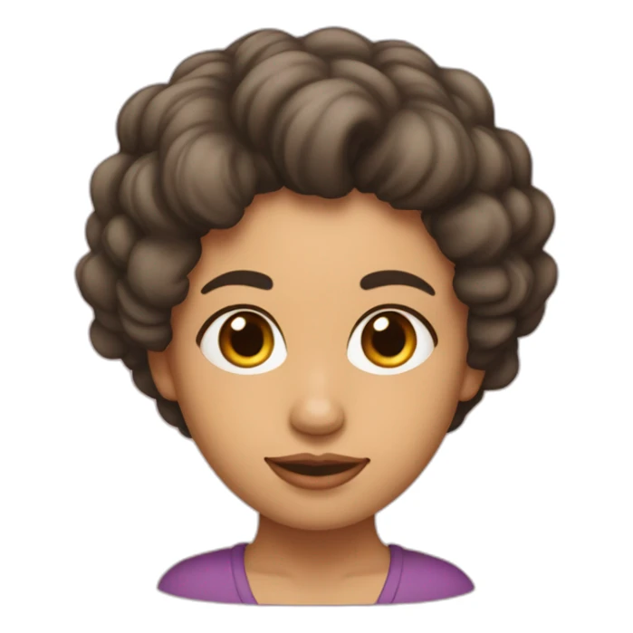 Una mujer de pelo rizado corto y morena sticker