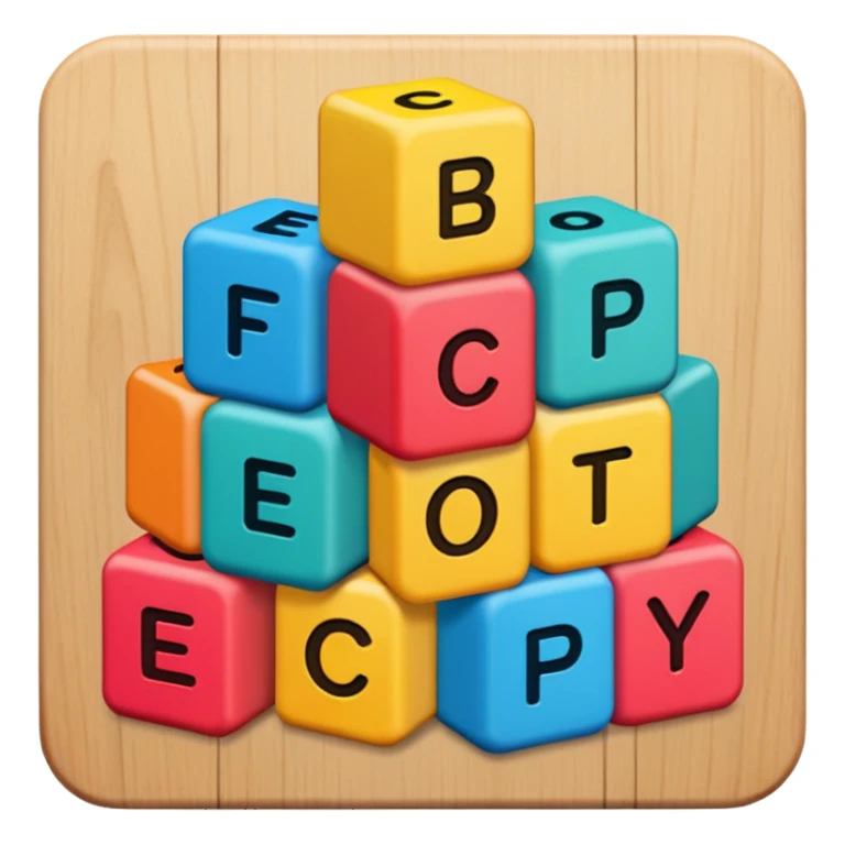 Wooden blocks with letters sticker