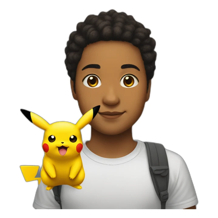 Pikachu sur l'épaule de sasha sticker