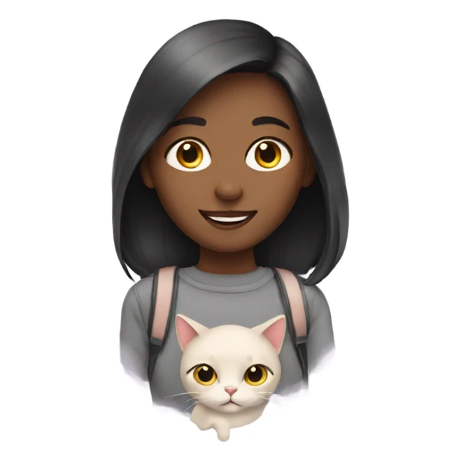 Girl with cat sticker