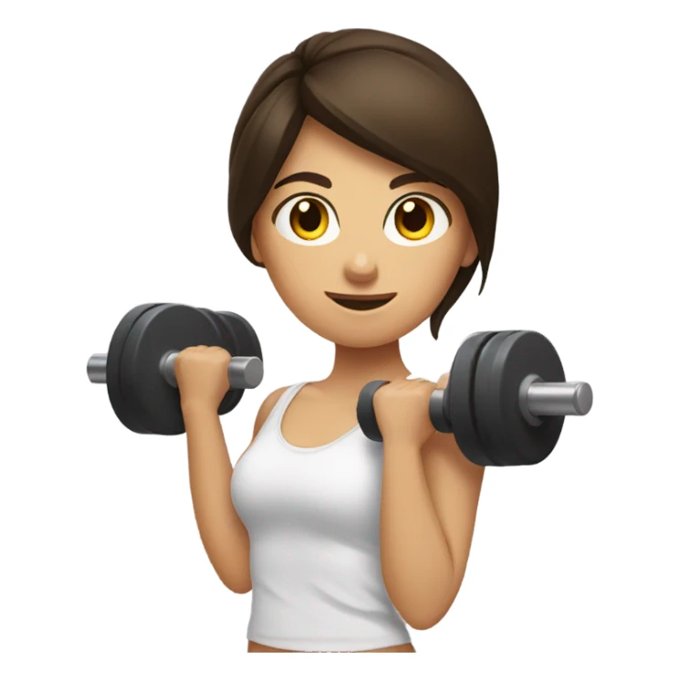 brunette girl lifting weights sticker