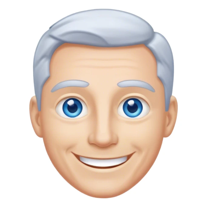 Smiling gray man blue eyes Without mustache sticker