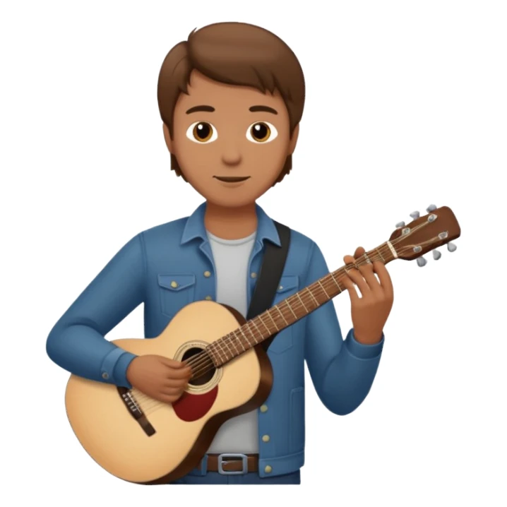 man holding guitar sticker