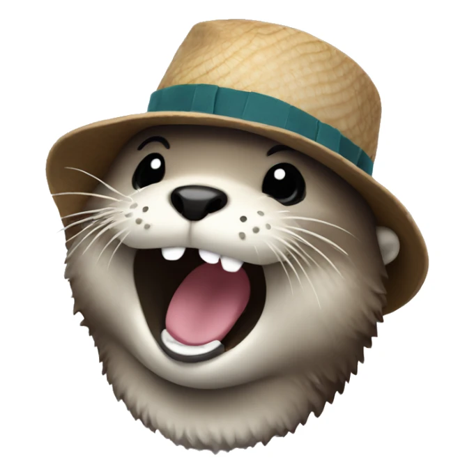 Sea Otter with a hat laughing  sticker