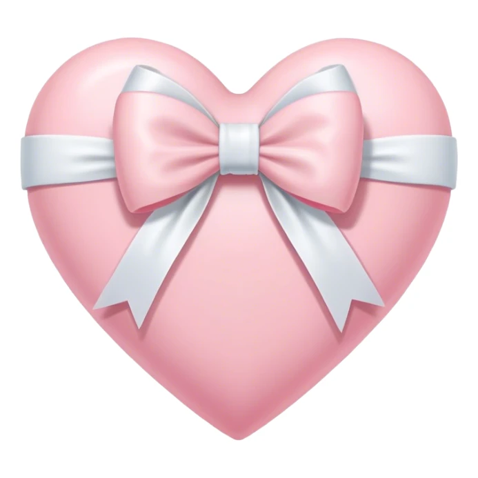 Pastel pink heart with white bow sticker