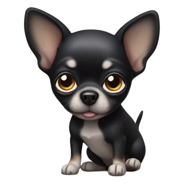 Black shy chihuahua  sticker