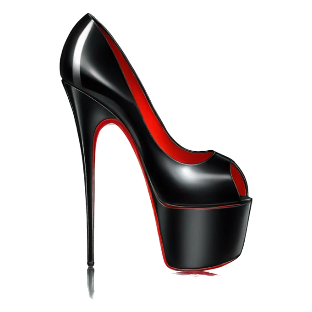High heel black patent louboutin sticker