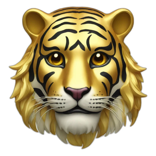 gold rainbow tiger Japanese mask sticker