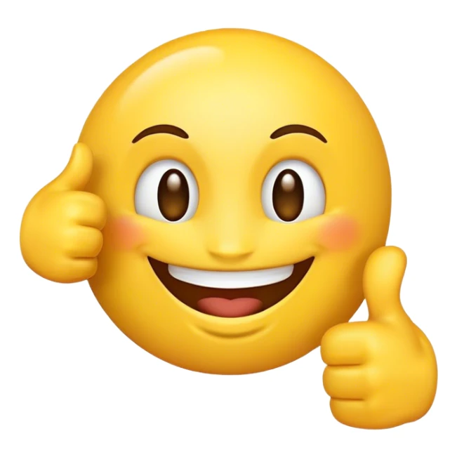 Big smile emoji with thumbs up sticker