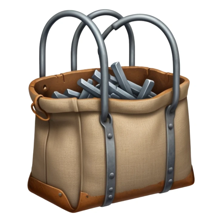 Linen Opened bag full of iron bar sticker