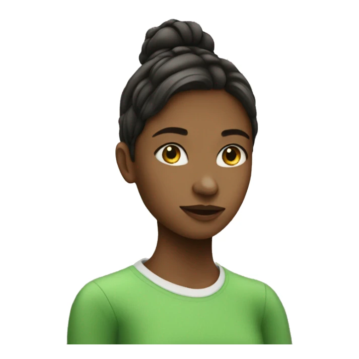 Girl with hart green sticker