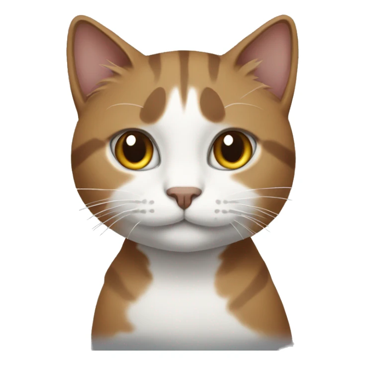 brown cat with white chest and gray small cat sticker