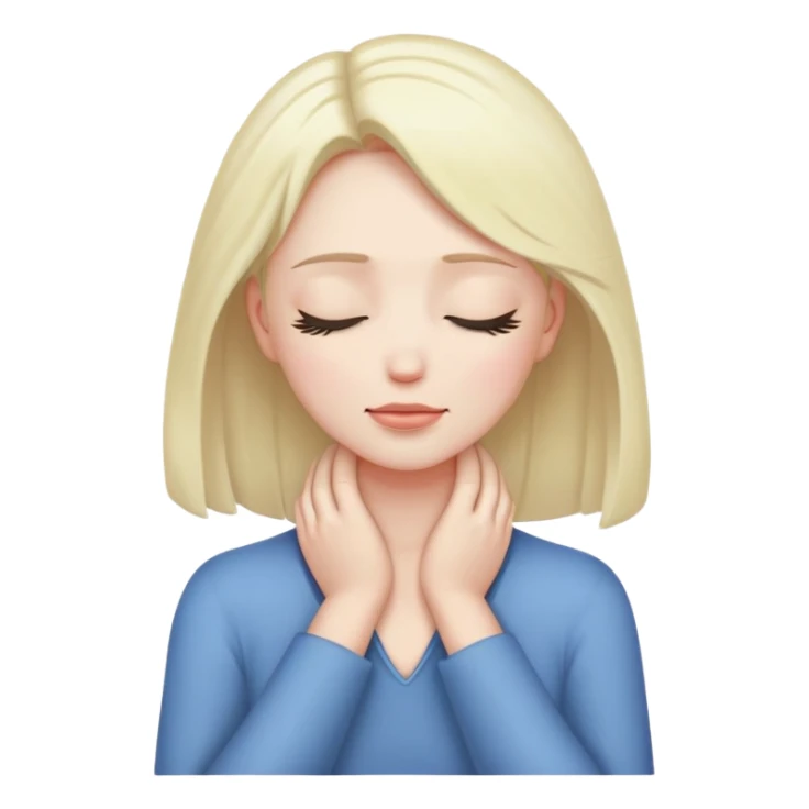 Hands around neck with eyes closed sticker