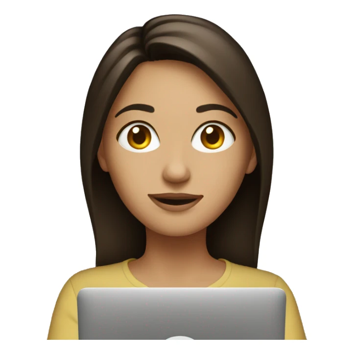 Brunette at the laptop sticker