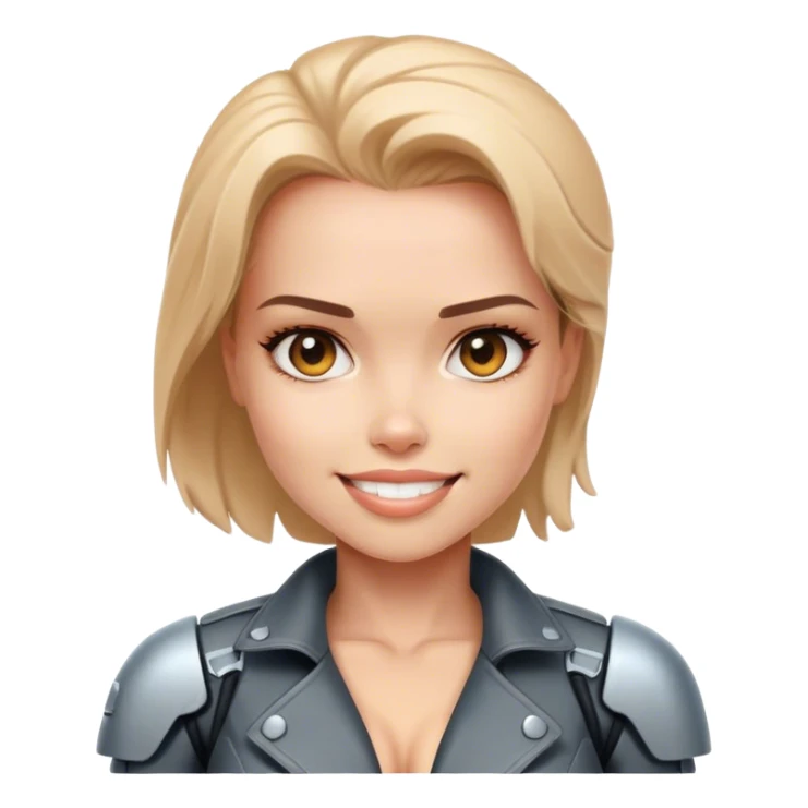 a cute female terminator smile  sticker