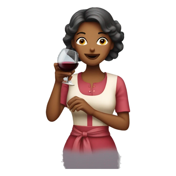housewife drinking red wine sticker