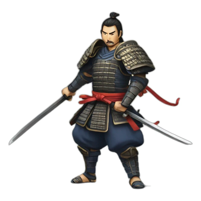 samurai drawing sword ready to fight sticker