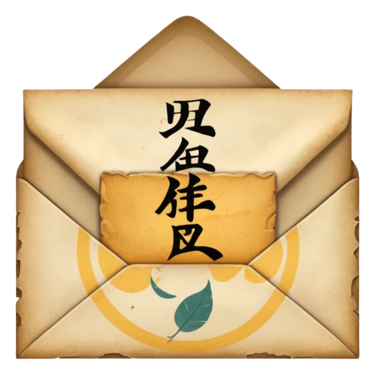 An ancient Japanese envelope sticker