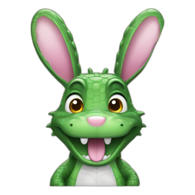 alligator with bunny face and bunny ears sticker