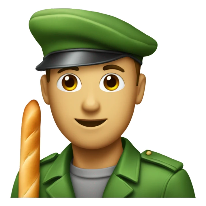 green checkmark with beret and baguette sticker