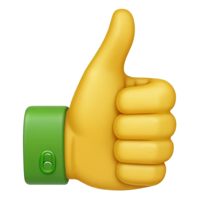 Thumbs up emoji with green color sticker