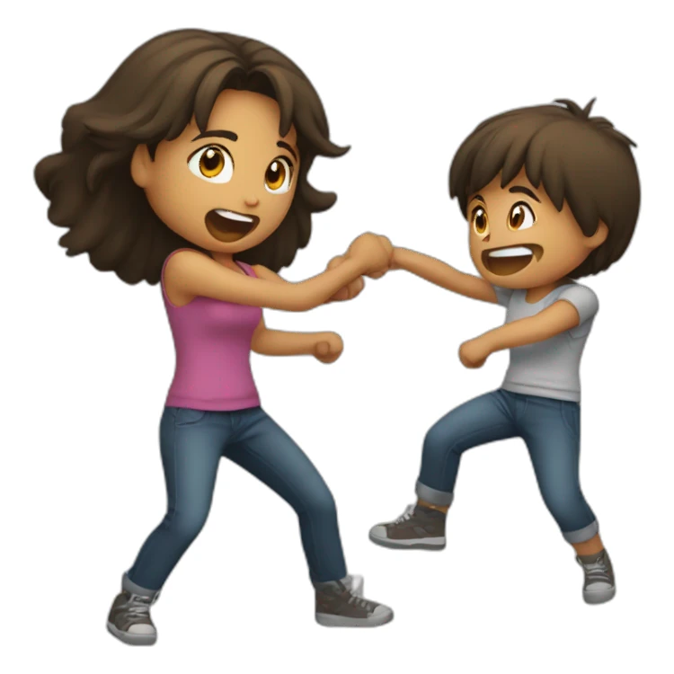 girl fight with boy sticker