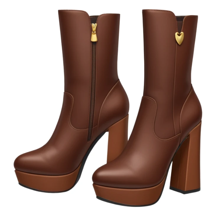 chocolate brown y2k heeled boots sticker