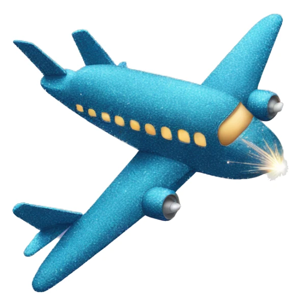 plane with big sparkles sticker