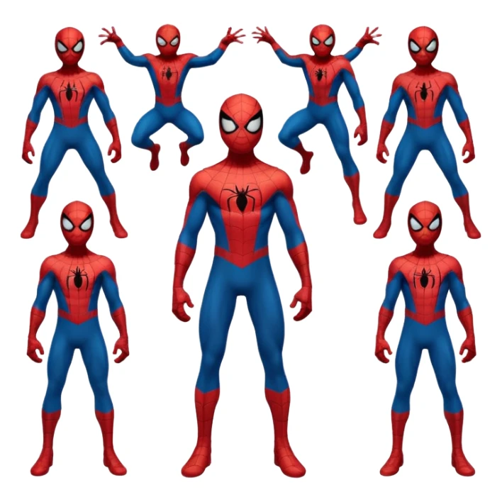Spiderman full body doodle all reactions sticker