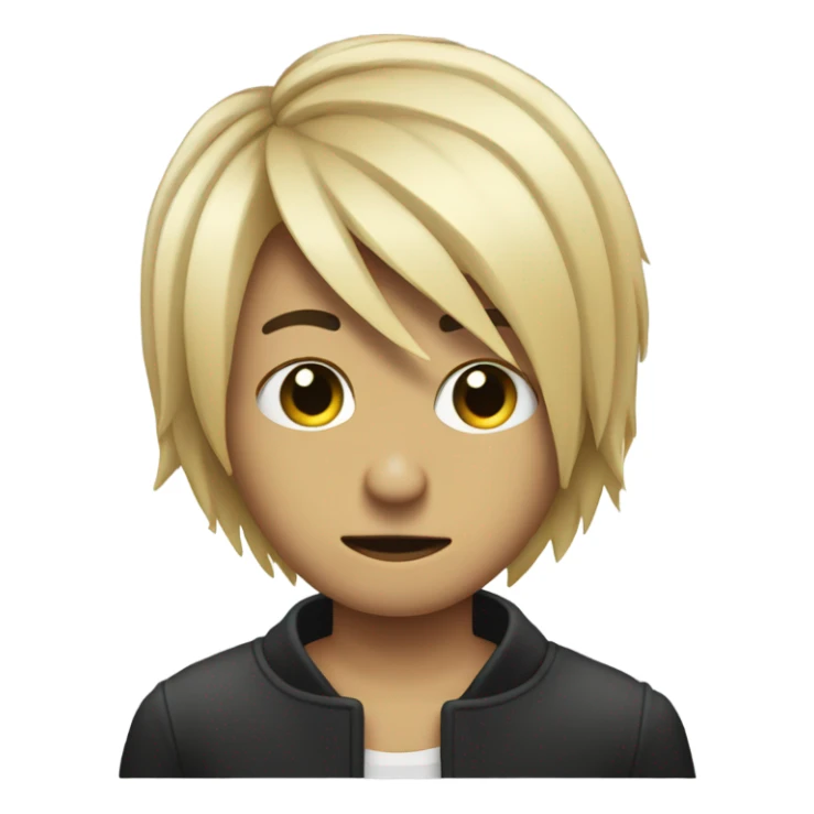 Emo hair swoop with head in hand sticker