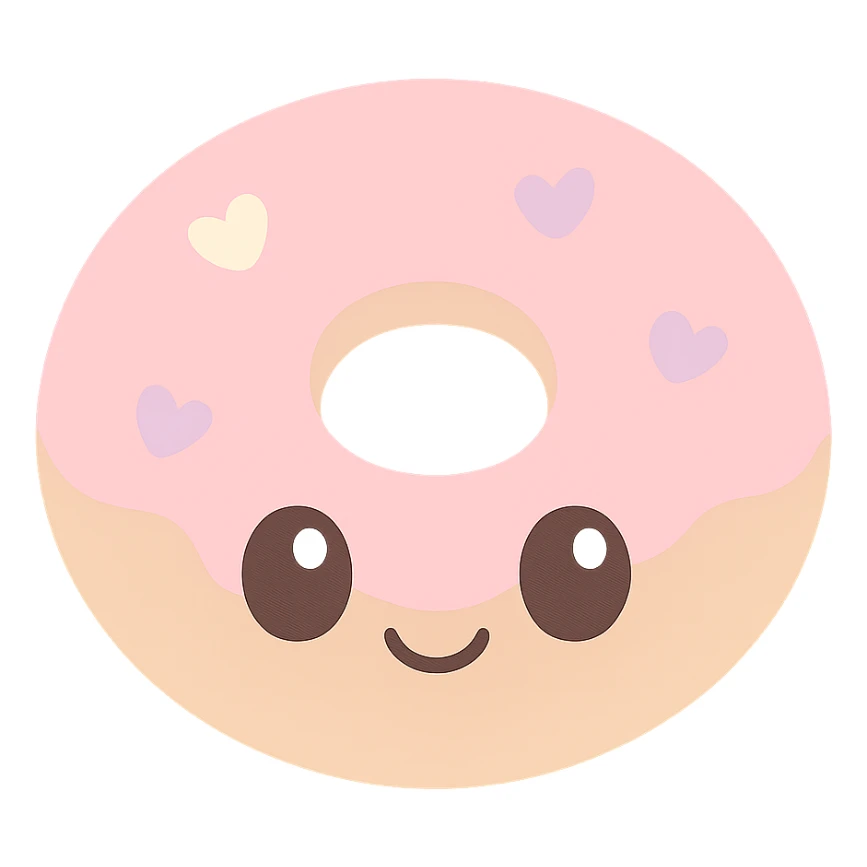 kawaii style smiling donut sticker