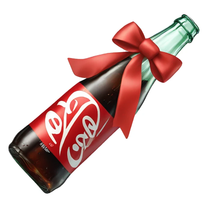 Coca-Cola glass bottle with bow sticker