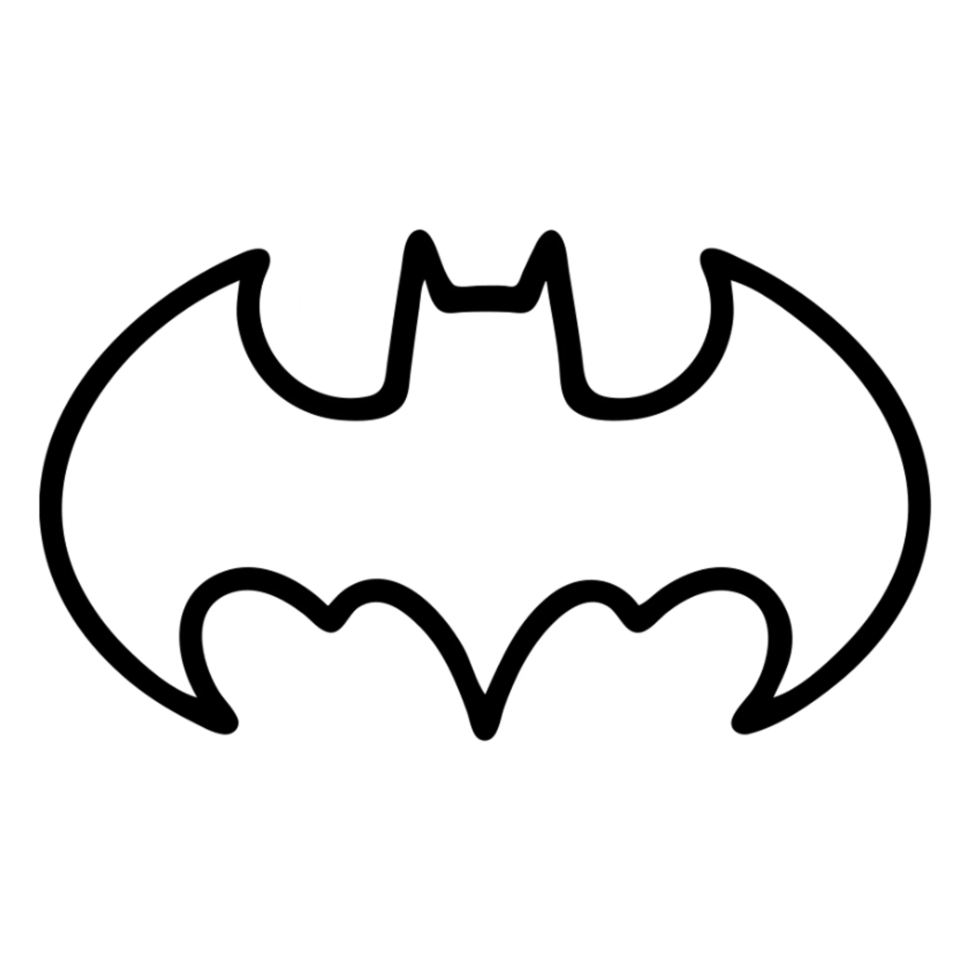 Batman icon, flat design, monochrome, easily recognizable bat symbol sticker