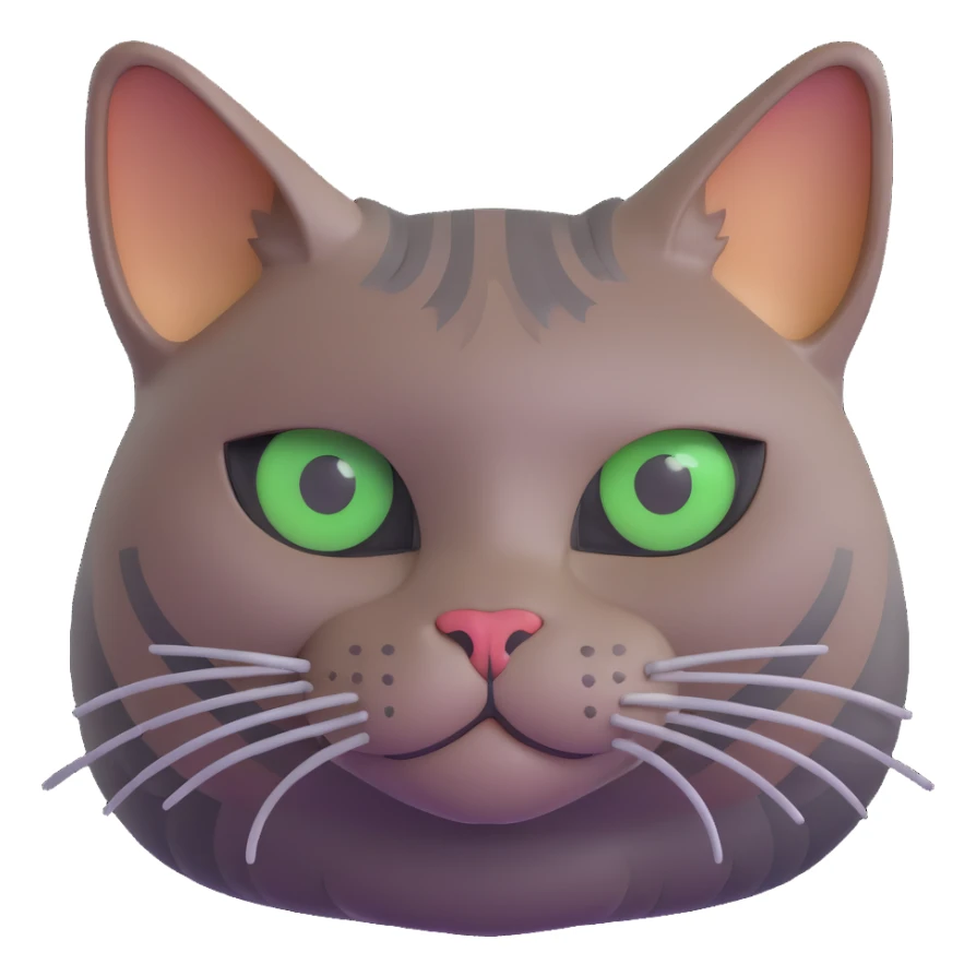 brownish gray cat with green eyes close together sticker