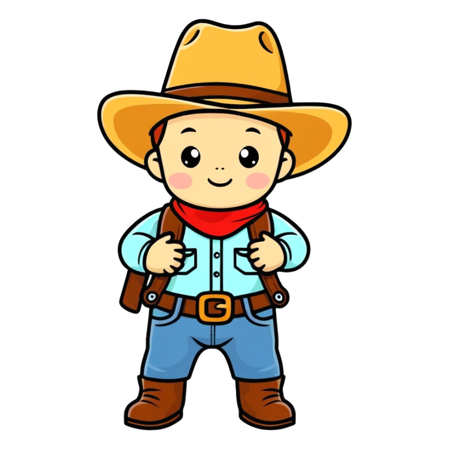 baby wearing cowboy hat sticker