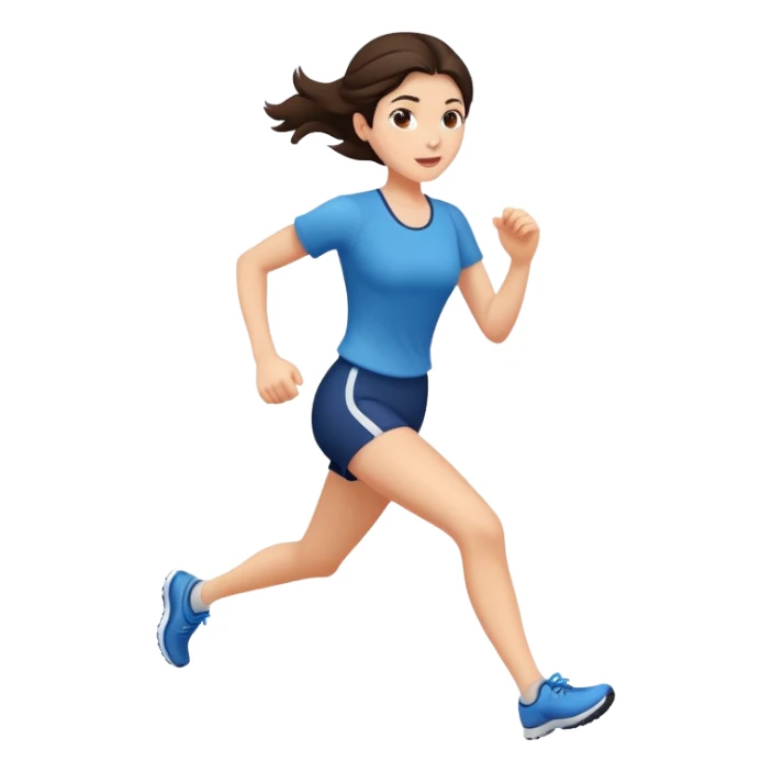 Brunette girl running sticker