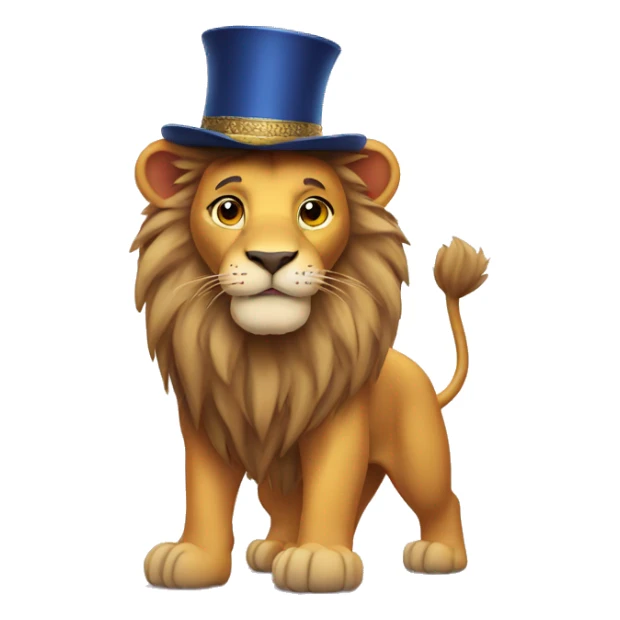 lion in a New Year's hat sticker