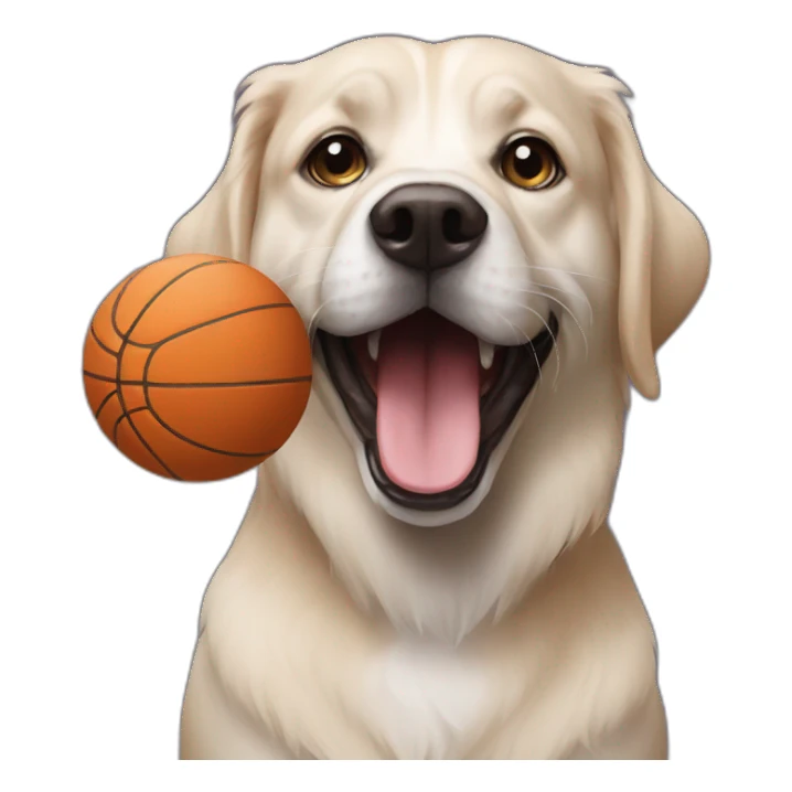 dog ball in mouth sticker